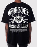 POWERLIFTING BATTLE REGIME TEE IN BLACK