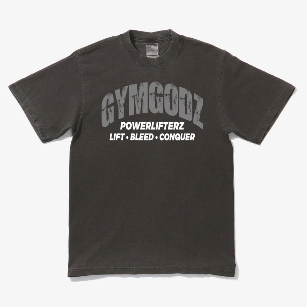 POWERLIFTING TEE IN WASHED GREY