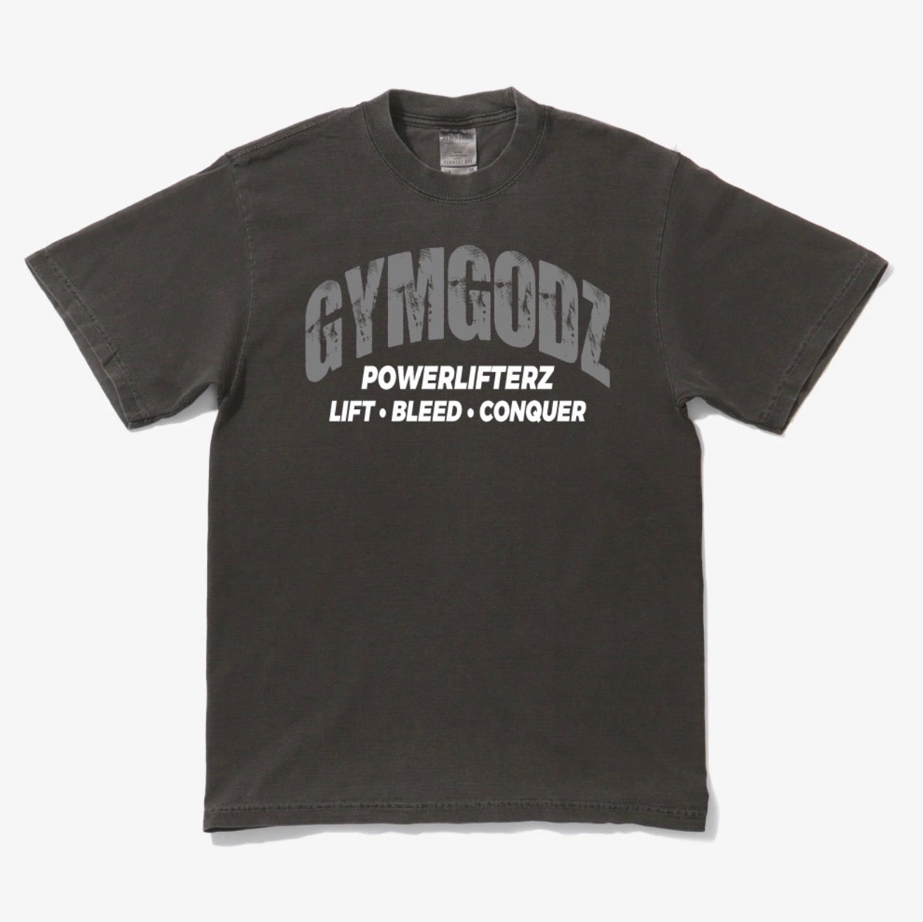 POWERLIFTING TEE IN WASHED GREY