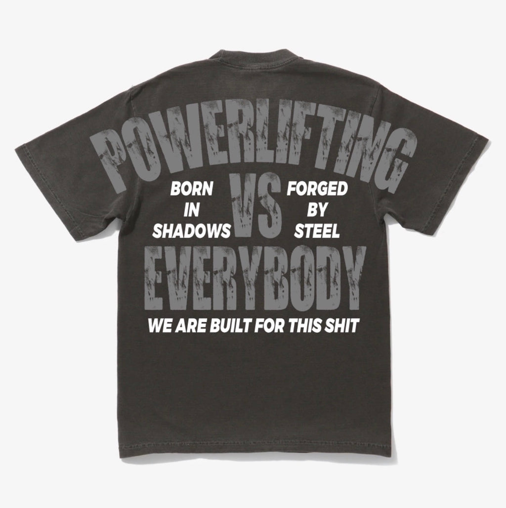 POWERLIFTING TEE IN WASHED GREY