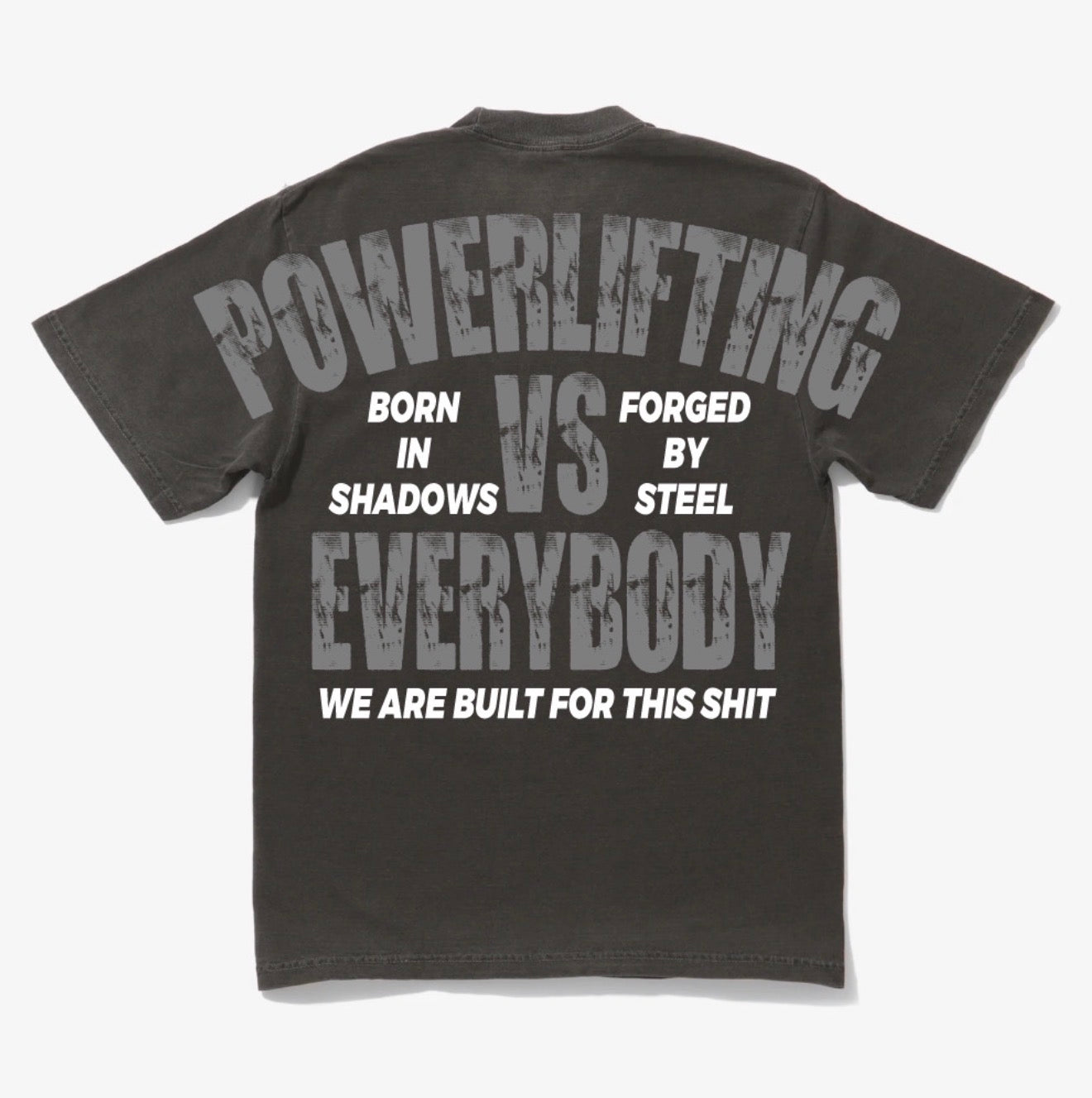 POWERLIFTING TEE IN WASHED GREY