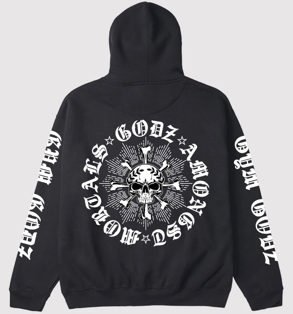 EMERGED FROM DARKNESS PULLOVER HOODIE IN BLACK
